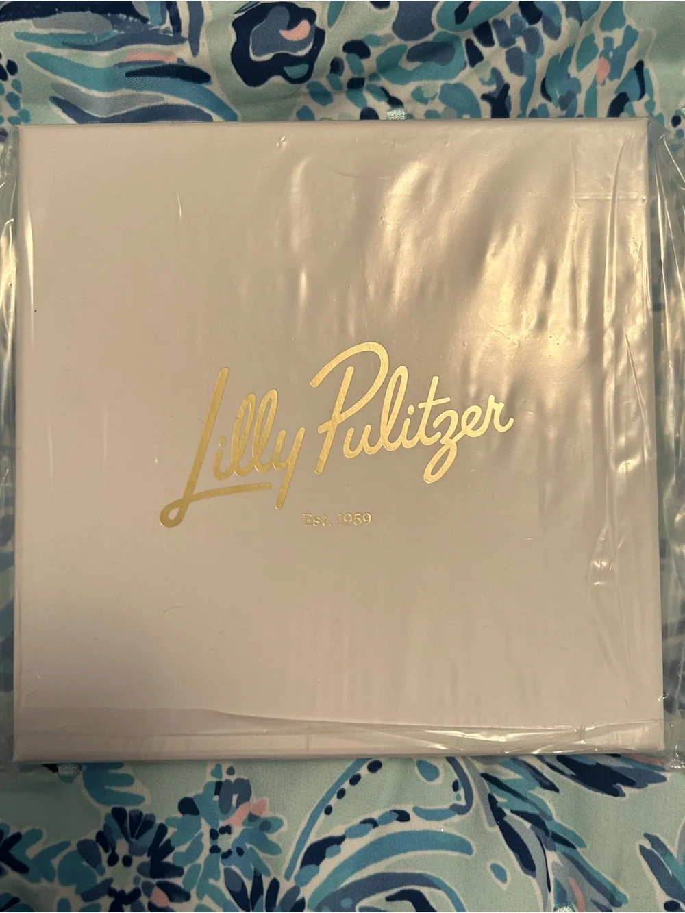 Lilly Pulitzer Silk Scarf Square Starlight Navy Lydia the Lion New in Box GWP